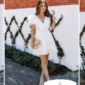 Vici white ruffle dress